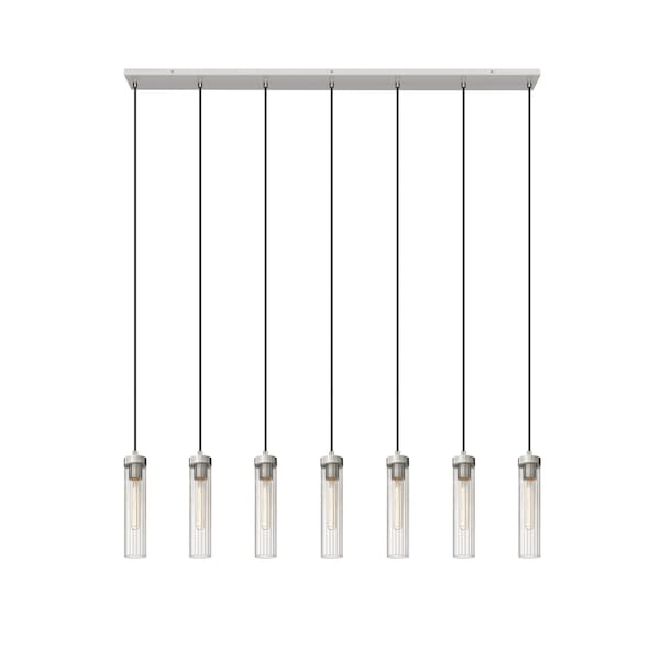 Z-Lite Beau Linear Chandelier, 7-Light, 4.75 In.W x 54 In.L x 12.75 In.H, Brushed Nickel/Clear 740P-7L-BN - main